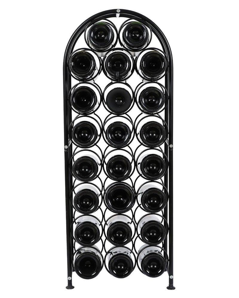 PAG 23 Bottles Arched Freestanding Floor Metal Wine Rack Wine Bottle Holders Stands, Black - Image 2